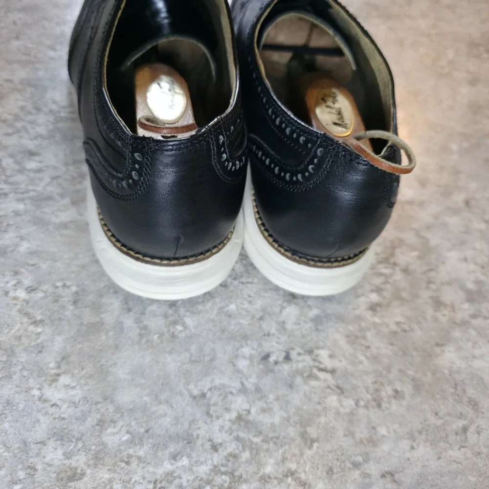 Cole Haan Original Grand Wingtip Oxford Black White Sole Mens Size 11.5 M